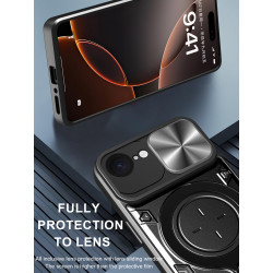 Case For Apple iPhone16e Magnetic Slide Camera Protection Cover 360 Rotate Kickstand Armor Ring Funda Capa