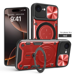 Case For Apple iPhone16e Magnetic Slide Camera Protection Cover 360 Rotate Kickstand Armor Ring Funda Capa