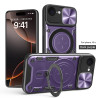Case For Apple iPhone16e Magnetic Slide Camera Protection Cover 360 Rotate Kickstand Armor Ring Funda Capa