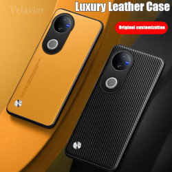 Luxury Kunlun Leather Case for Vivo V50 Edge – Silicone Bumper Shockproof Cover, Full Camera Protection, Durable TPU Shell, Anti-Fingerprint, Anti-Dust Fundas