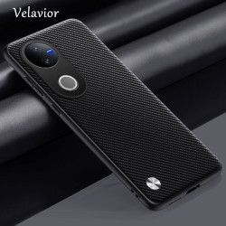 Luxury Kunlun Leather Case for Vivo V50 Edge – Silicone Bumper Shockproof Cover, Full Camera Protection, Durable TPU Shell, Anti-Fingerprint, Anti-Dust Fundas