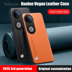 Luxury Kunlun Leather Case for Vivo V50 Edge – Silicone Bumper Shockproof Cover, Full Camera Protection, Durable TPU Shell, Anti-Fingerprint, Anti-Dust Fundas