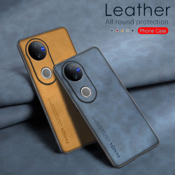 Luxury Matte Leather Protective Case for vivo V50, Soft TPU Shockproof Back Cover, Fingerprint-Resistant, Anti-Dust