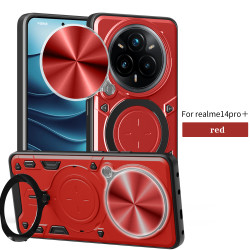 Magnetic Car Mount Phone Case for Realme 14 Pro Plus - Military-Grade Rotating Ring Stand with Slide Camera Cover | Shockproof...