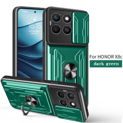 Magnetic Car Mount Phone Case for Honor X8c - Armor Rotating Ring Stand with Slide Lens Cover | Shockproof, Anti-Fingerprint Protective Case for X8c