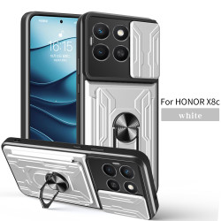 Magnetic Car Mount Phone Case for Honor X8c - Armor Rotating Ring Stand with Slide Lens Cover | Shockproof, Anti-Fingerprint Protective Case for X8c