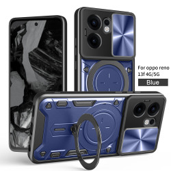 Case For Oppo Reno13f 4G 5G Magnetic Slide Camera Protection Reno13f 4G 5G Cover 360 Rotate Kickstand Armor Ring Funda Capa