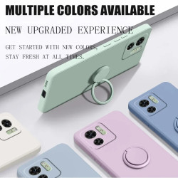 Case for Motorola Edge 40 Invisible Bracket Stand Ring Holder Cover Liquid Silicone Soft Shell for Motorola Edge 40 Case Back
