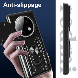 For realme13+5G Case With Slide Lens Cover Rotating Ring Shockproof Stand Holder Phone Case