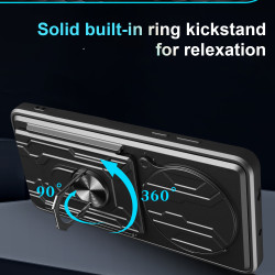 For realme13+5G Case With Slide Lens Cover Rotating Ring Shockproof Stand Holder Phone Case