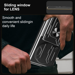 For realme13+5G Case With Slide Lens Cover Rotating Ring Shockproof Stand Holder Phone Case