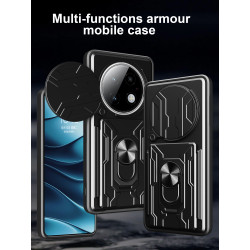 For realme13+5G Case With Slide Lens Cover Rotating Ring Shockproof Stand Holder Phone Case