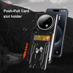 For realme13+5G Case With Slide Lens Cover Rotating Ring Shockproof Stand Holder Phone Case