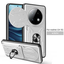 For realme13+5G Case With Slide Lens Cover Rotating Ring Shockproof Stand Holder Phone Case