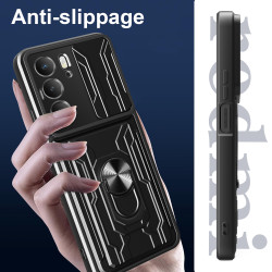 For Realme C75 4G Case With Slide Lens Cover Rotating Ring Shockproof Stand Holder Phone Case