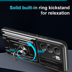 For Realme C75 4G Case With Slide Lens Cover Rotating Ring Shockproof Stand Holder Phone Case