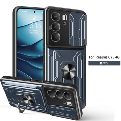 For Realme C75 4G Case With Slide Lens Cover Rotating Ring Shockproof Stand Holder Phone Case