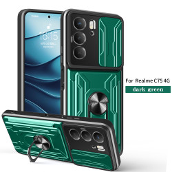 For Realme C75 4G Case With Slide Lens Cover Rotating Ring Shockproof Stand Holder Phone Case