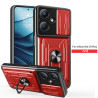 For Infinix Hot 30 Play Case With Slide Lens Cover Rotating Ring Shockproof Stand Holder Phone Case