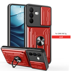 For SAM A56 5g Case With Slide Lens Cover Rotating Ring Shockproof Stand Holder Phone Case