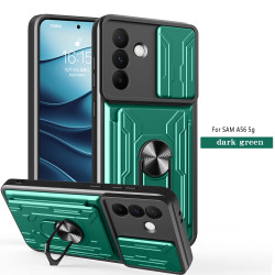 For SAM A56 5g Case With Slide Lens Cover Rotating Ring Shockproof Stand Holder Phone Case