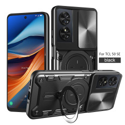 Case For TCL 50 SE Magnetic Slide Camera Protection TCL 50 SE Cover 360 Rotate Kickstand Armor Ring Funda Capa