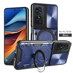 Case For TCL 50 SE Magnetic Slide Camera Protection TCL 50 SE Cover 360 Rotate Kickstand Armor Ring Funda Capa