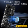 For Samsung Galaxy S25 Ultra Case With Slide Lens Cover Rotating Ring Shockproof Stand Holder Phone Case