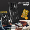For Samsung Galaxy S25 Ultra Case With Slide Lens Cover Rotating Ring Shockproof Stand Holder Phone Case