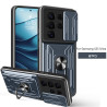 For Samsung Galaxy S25 Ultra Case With Slide Lens Cover Rotating Ring Shockproof Stand Holder Phone Case