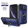 For iPhone XR Case With Slide Lens Cover Rotating Ring Shockproof Stand Holder Phone Case
