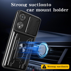 For OPPO A78 4G Case With Slide Lens Cover Rotating Ring Shockproof Stand Holder Phone Case