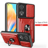 For OPPO A78 4G Case With Slide Lens Cover Rotating Ring Shockproof Stand Holder Phone Case