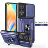 For OPPO A78 4G Case With Slide Lens Cover Rotating Ring Shockproof Stand Holder Phone Case