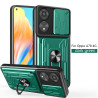 For OPPO A78 4G Case With Slide Lens Cover Rotating Ring Shockproof Stand Holder Phone Case