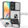 For OPPO A78 4G Case With Slide Lens Cover Rotating Ring Shockproof Stand Holder Phone Case