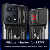 For realme 9pro Case With Slide Lens Cover Rotating Ring Shockproof Stand Holder Phone Case