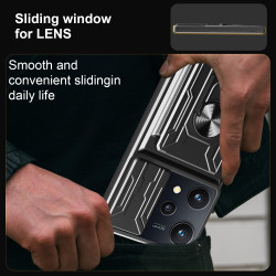 For realme 9pro Case With Slide Lens Cover Rotating Ring Shockproof Stand Holder Phone Case