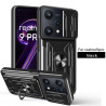 For realme 9pro Case With Slide Lens Cover Rotating Ring Shockproof Stand Holder Phone Case