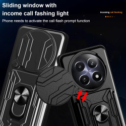 For Realme 12 5G Case With Slide Lens Cover Rotating Ring Shockproof Stand Holder Phone Case