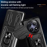 For Realme 12 5G Case With Slide Lens Cover Rotating Ring Shockproof Stand Holder Phone Case