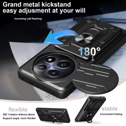 For Realme 12 5G Case With Slide Lens Cover Rotating Ring Shockproof Stand Holder Phone Case