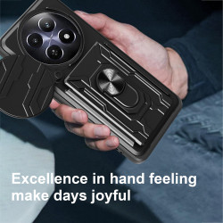 For Realme 12 5G Case With Slide Lens Cover Rotating Ring Shockproof Stand Holder Phone Case