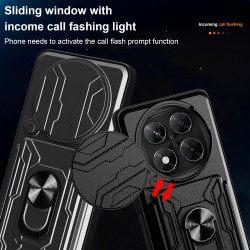 For Redmi Note 14 pro 4G Case With Slide Lens Cover Rotating Ring Shockproof Stand Holder Phone Case