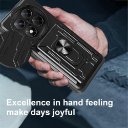For Redmi Note 14 pro 4G Case With Slide Lens Cover Rotating Ring Shockproof Stand Holder Phone Case