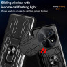 For Huawei 60X Case With Slide Lens Cover nova Y91 4G Rotating Ring Shockproof Stand Holder Phone Case