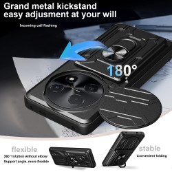 For Huawei 60X Case With Slide Lens Cover nova Y91 4G Rotating Ring Shockproof Stand Holder Phone Case