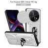 For Huawei 60X Case With Slide Lens Cover nova Y91 4G Rotating Ring Shockproof Stand Holder Phone Case