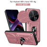 For Huawei 60X Case With Slide Lens Cover nova Y91 4G Rotating Ring Shockproof Stand Holder Phone Case
