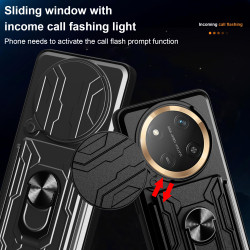 For Honor X60 pro Case With Slide Lens Cover X9C 5G Rotating Ring Shockproof Stand Holder Phone Case